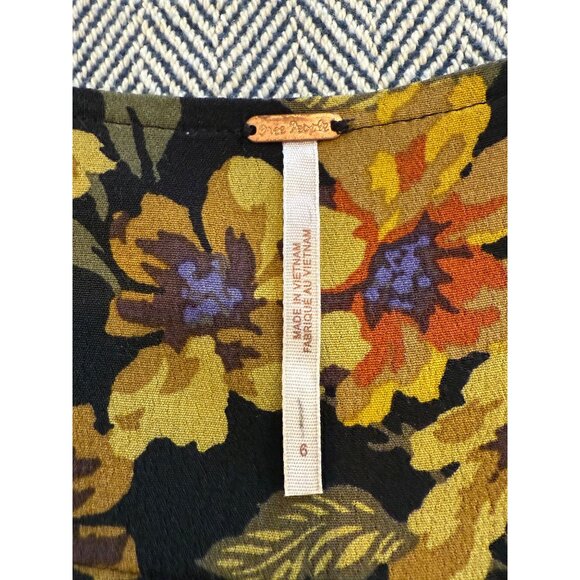 Free People Love Letter Set With Long Sleeve Crop Top - Black/Yellow Boho Style - Picture 7 of 16